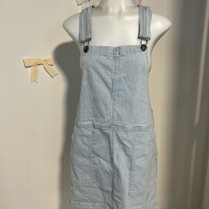 Altar'd State Blue and White Striped Overalls